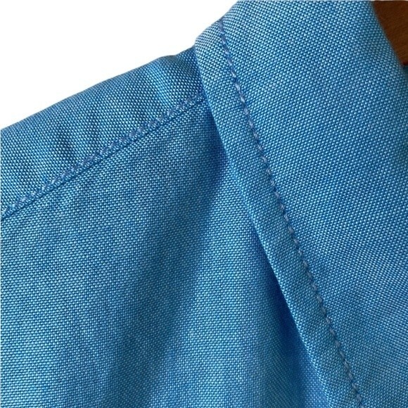 Daniel Cremieux Classics Blue Button Up Shirt Short Sleeve Cotton Chest Pocket - Picture 4 of 16